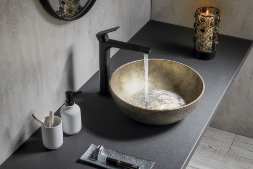 Sapho FORMIGO beton mosdó, átm:39cm, arany FG131