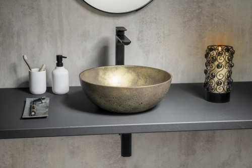 Sapho FORMIGO beton mosdó, átm:39cm, arany FG131