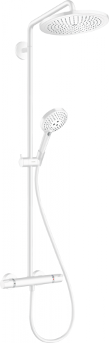 Hansgrohe Croma Select S Showerpipe 280 1jet termosztáttal és Raindance Select S 120 3jet kézizuhannyal, matt fehér 26890700