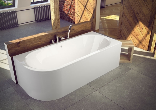 Besco AVITA 160x75 cm jobbos aszimmetrikus kád, fehér WAV-160-NP