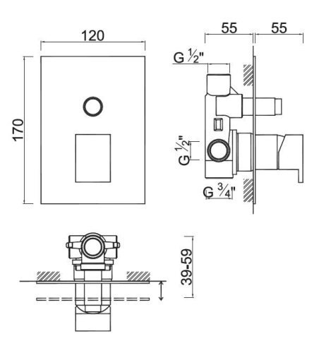 Arezzo Design Rhodefield falsík alatti kád csaptelep, matt fekete AR-3069BL (K)