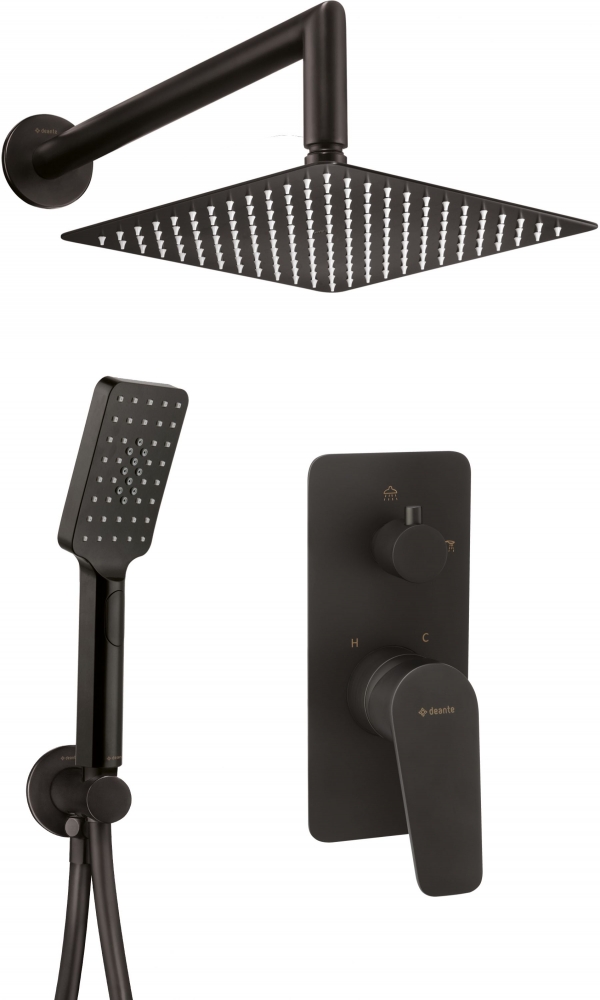 Deante Jasmin Nero falba süllyesztet zuhanyszett, fekete NAC N9JP