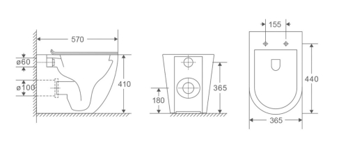 Wellis Sophia rimless álló WC WF00097