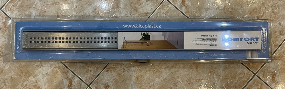 ALCA (Alcaplast) Komfort CPZ9 műanyag zuhanyfolyóka fém ráccsal 950 mm (K)