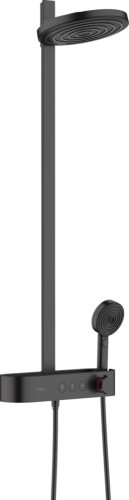 Hansgrohe Pulsify Showerpipe 260, 2 jet, és ShowerTablet Select 400, matt fekete 24240670