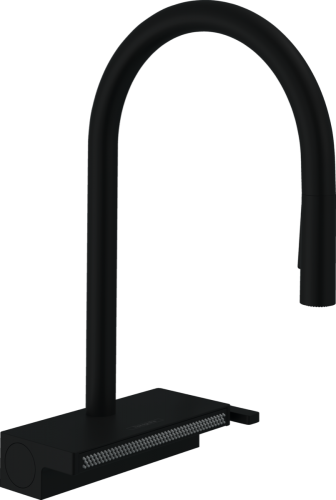 Hansgrohe Aquno Select M81 egykaros konyhai csaptelep 170, kihúzható fejjel, 3jet matt fekete 73837670