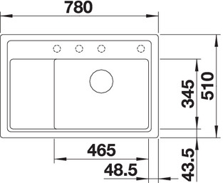 Blanco ZENAR XL 6 S Compact Silgránit mosogató jobbos, tartufo 523782