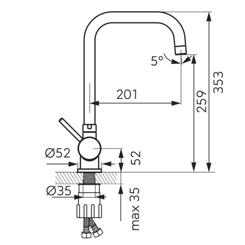 Ferro Toledo dönthető konyhai csaptelep BTD4FUW
