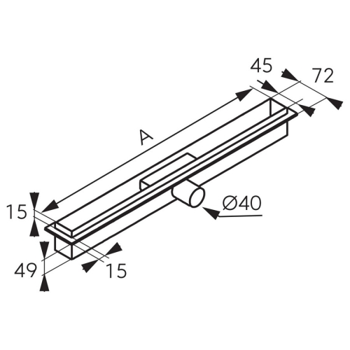 Ferro Super Slim Pro zuhanyfolyóka, matt fekete OLSP1-60-BL