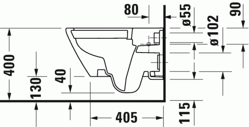 Duravit D-Neo öblítőperem nélküli Duravit Rimless fali wc szett (ülőkével) 45770900A1