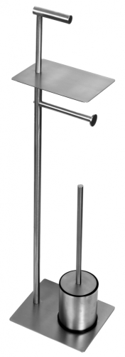 Roltechnik álló wc papír és wc kefetartó polccal, satin 966199