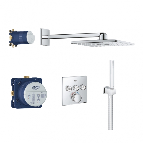 Grohtherm SmartControl Perfect zuhanyrendszer Rainshower SmartActive 310 Cube fejzuhannyal 34804000