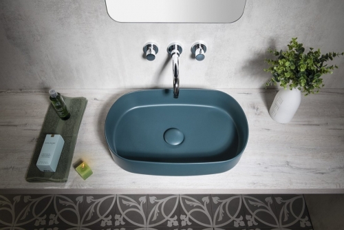 Sapho INFINITY OVAL kerámiamosdó, 55x36cm, benzin zöld 10NF65055-2P