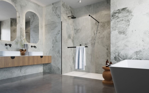 Radaway Modo New Black II Walk-in zuhanyfal törölközőtartóval, 105 cm 389105-54-01W