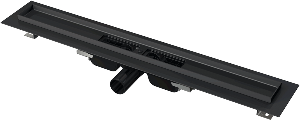 ALCA (Alcaplast) APZ101BLACK-300 BLACK Low zuhanyfolyóka peremmel perforált rácsokhoz, fekete-matt