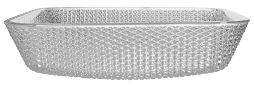 Sapho BEAUTY SKYFALL gravírozott üvegmosdó, 40x10,5x40cm, transzparent üveg TY190