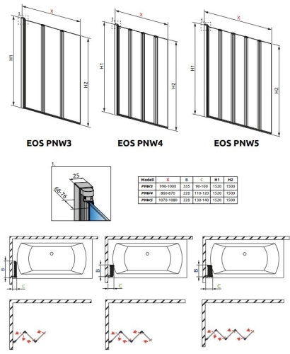 Radaway EOS PNW5 kádparaván 1205501-101