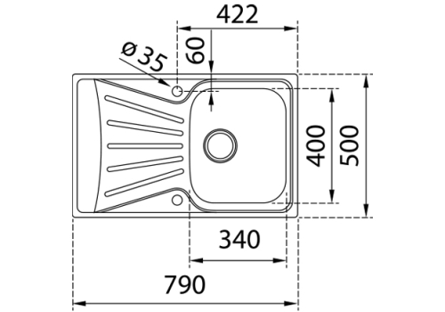 Teka Starbright 45 1B 1D rozsdamentes mosogatótálca 115120038