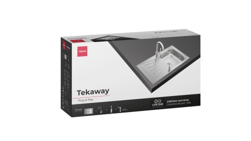 Teka Tekaway Starbright 45 1B 1D rozsdamentes mosogatótálca, csapteleppel, mosogatószer adagolóval 115120040