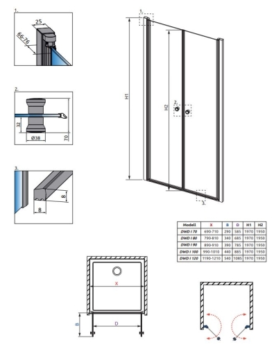 Radaway Eos DWD I 90 zuhanyajtó 137703-01-01