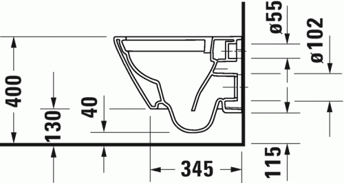 Duravit D-Neo öblítőperem nélküli Duravit Rimless Compact fali wc 2587090000
