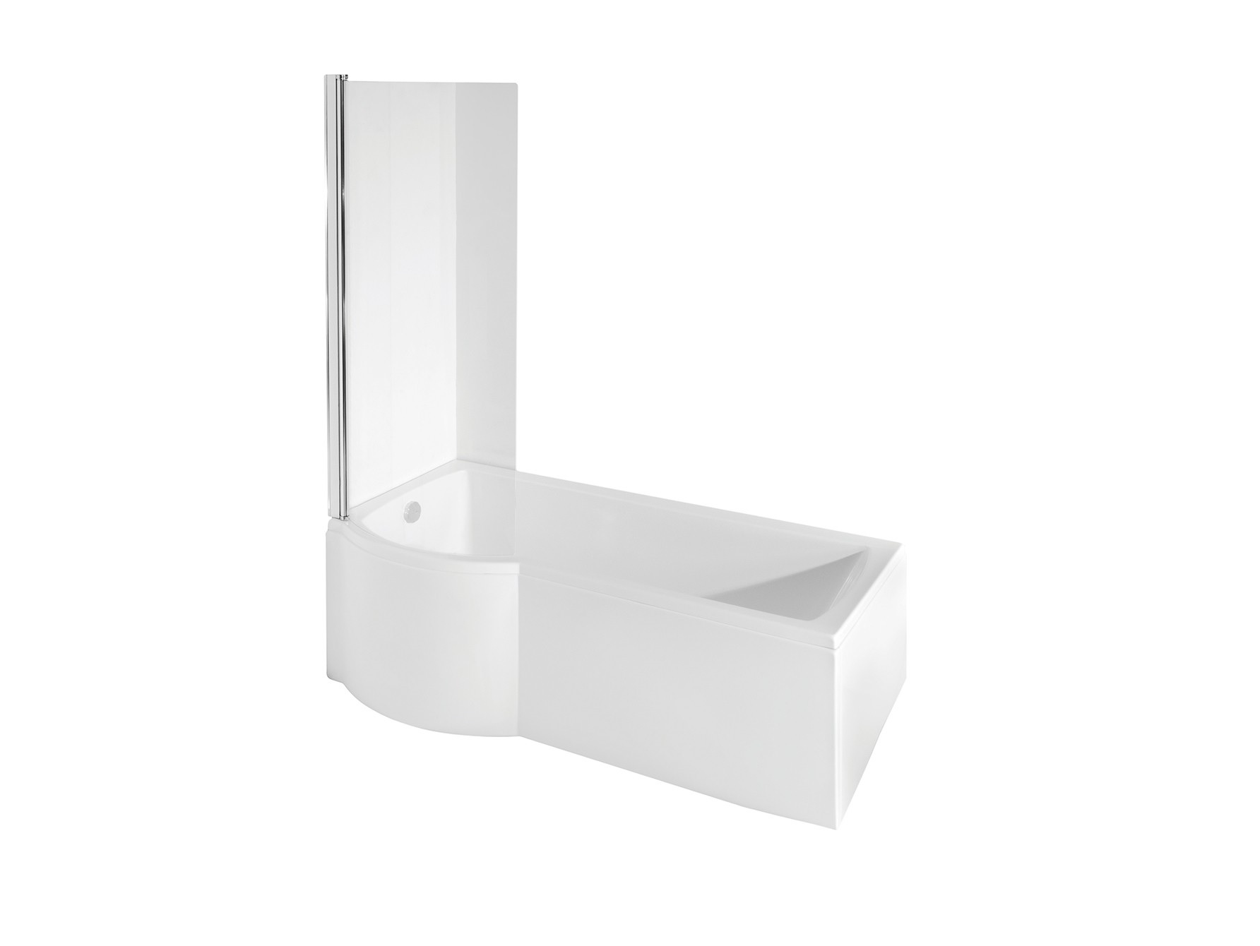 Besco INSPIRO 150x70 cm balos aszimmetrikus kád kádparavánnal WAI-150-NLE