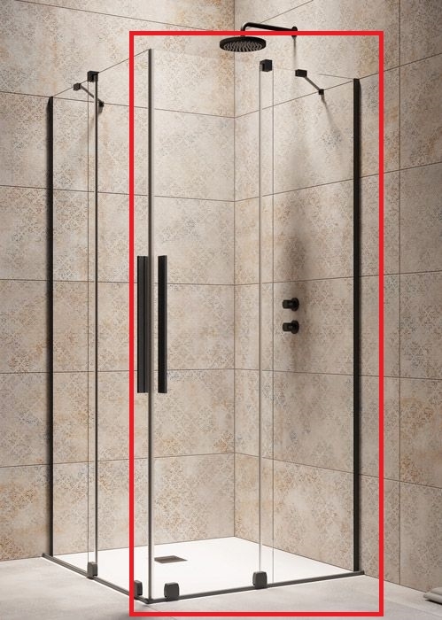 Radaway Furo Black KDD 100 J zuhanykabin (egy ajtó), jobbos 10105100-54-01R