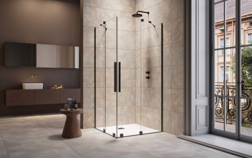 Radaway Furo Black KDD 120 J zuhanykabin (egy ajtó), jobbos 10105120-54-01R