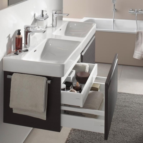 Laufen Pro S alsószekrény H814968 tip. dupla mosdóhoz 2 fiókkal és belső fiókkal, wenge H4835720964231