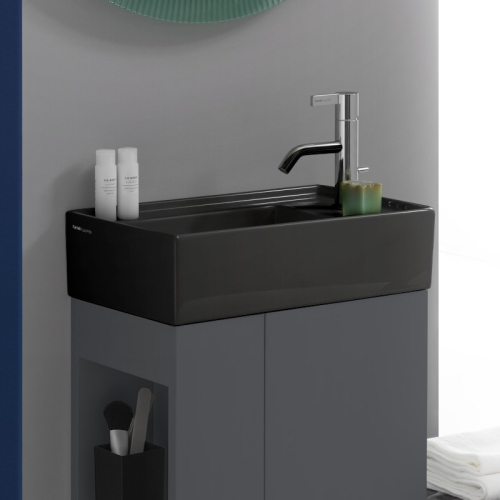Laufen KARTELL BY LAUFEN 46x28 cm kézmosó, fényes fekete H8153340201111