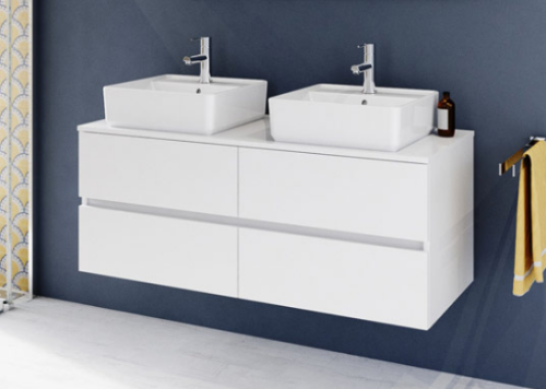 Tboss Breezy 120 fürdőszobabútor alsó szekrény mosdóval magasfényű fehér