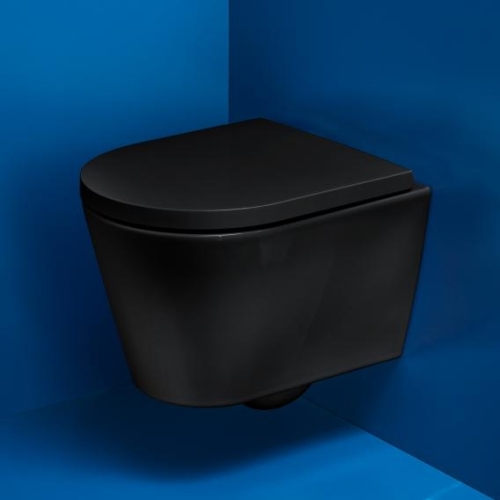 Laufen KARTELL BY LAUFEN perem nélküli compact fali wc, fényes fekete H8203330200001