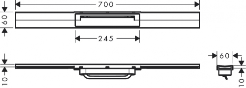 Hansgrohe RainDrain Flex zuhanylefolyó színkészlet 700, méretre vágható, króm 56043000