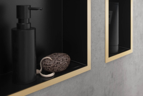 Hansgrohe XtraStoris Individual Falfülke matt fekete színben, design kerettel 300/300/100 matt fekete keret 56098670