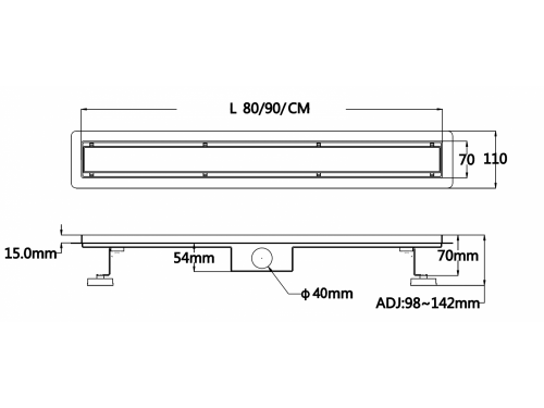 AREZZO design 2in1 80 cm rozsdamentes acél folyóka, króm AR-800D