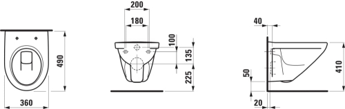 Laufen Moderna kompakt perem nélküli fali wc H8205430000001