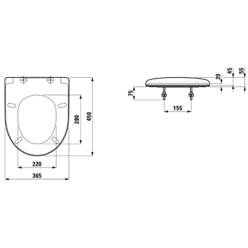 Laufen Moderna lassú záródású wc ülőke H8935443000001