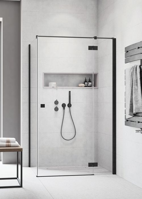 Radaway Essenza New Black KDJ 120 J szögletes fekete zuhanykabin (ajtó része) 385042-54-01R