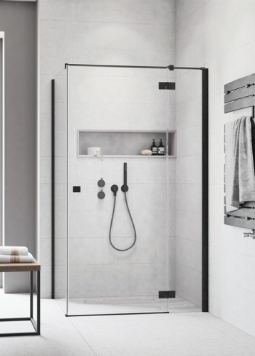 Radaway Essenza New Black KDJ 120 J szögletes fekete zuhanykabin (ajtó része) 385042-54-01R