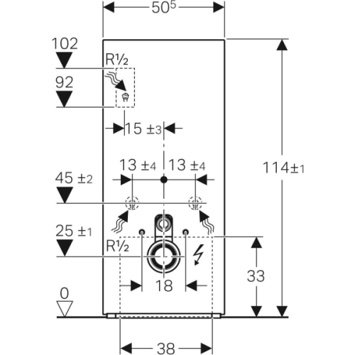 Geberit Monolith Plus szanitermodul fali WC-hez, 114 cm, fekete üveg előlap 131.231.SJ.6