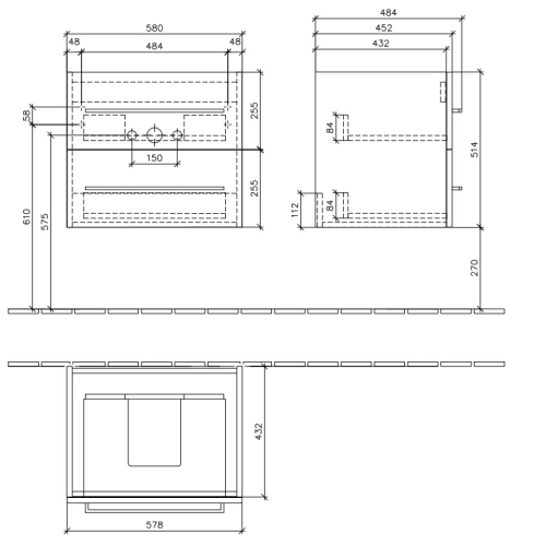 Villeroy & Boch Subway Avento alsószekrény Elm Impresso A88900PN