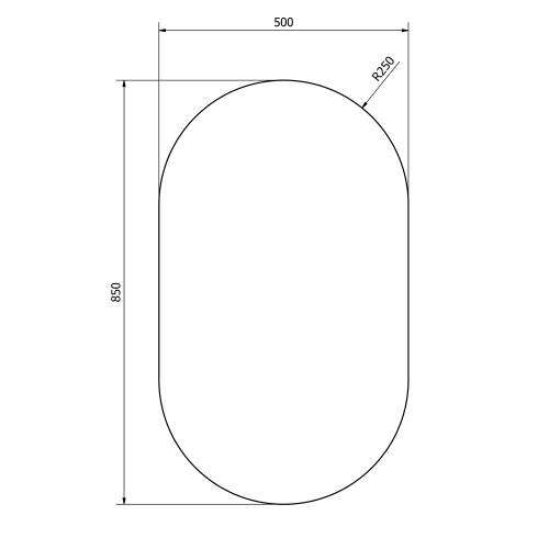 Sapho AQUALINE 50x85cm ovális tükör akasztó nélkül 22504