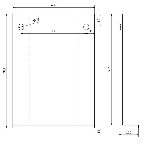 Sapho AQUALINE BETA 40x70 cm tükör polccal, fehér 57395