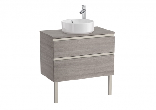 Roca The Gap 800 mm fürdőszoba bútor pultos mosdóhoz, texturált tölgy A851501402