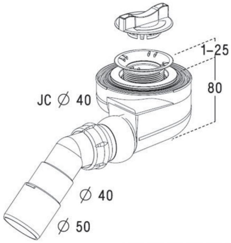 Radaway zuhanytálca szifon 5 SL1
