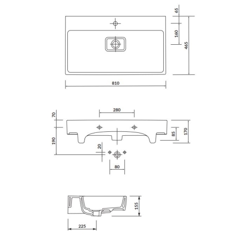 Cersanit Virgo 80x46,5 cm mosdó K118-002 (K)
