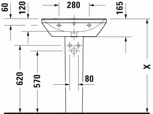 Duravit D-Neo mosdó 60x44 cm WonderGliss bevonat 2366600001
