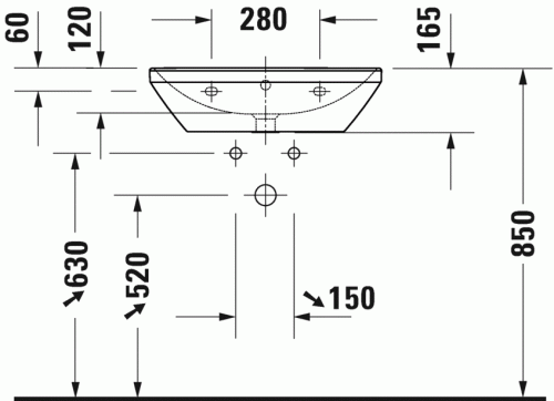 Duravit D-Neo mosdó 60x44 cm WonderGliss bevonat 2366600001