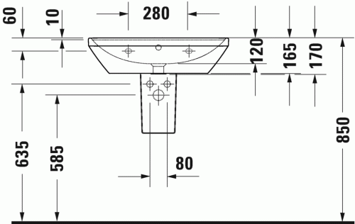 Duravit D-Neo mosdó 65x44 cm WonderGliss bevonat 23666500001