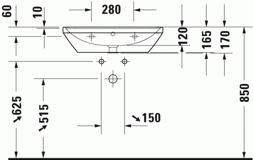 Duravit D-Neo mosdó 65x44 cm WonderGliss bevonat 23666500001